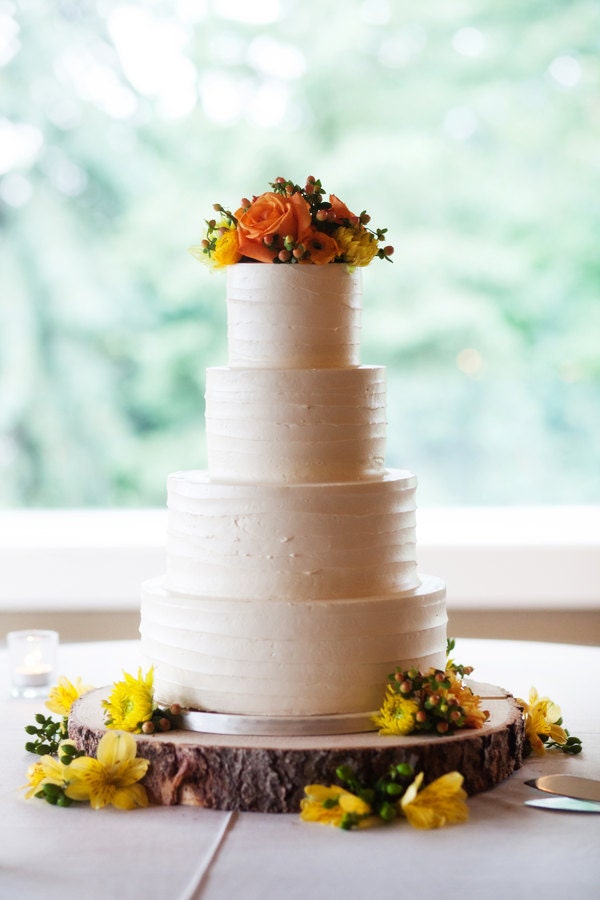 20" Rustic Wood Tree Slice Wedding Cake Base or Cupcake Stand for your Event and Party or even a Newborn Photo Prop