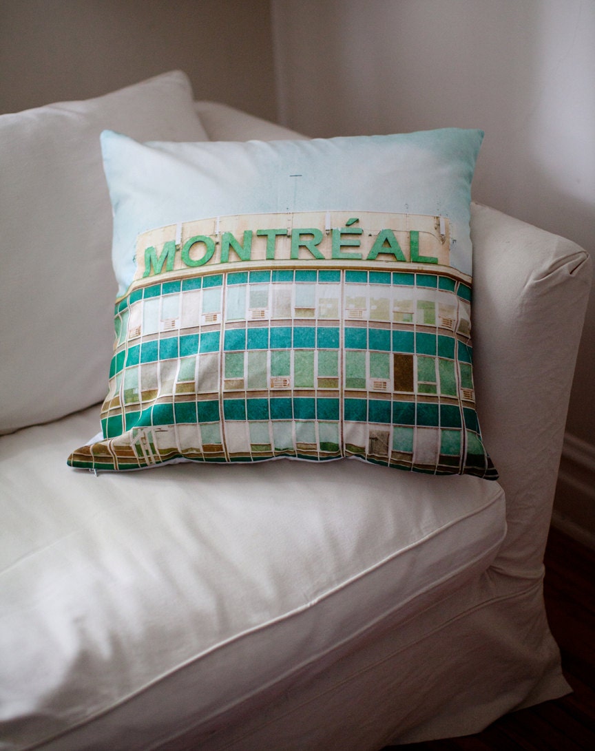 SALE: pillow case, home decor, decorative large pillow - Montreal Airport Sign,Montreal landmark series