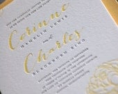 Letterpress Wedding Invitations  Deposit