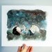 Fireflies 8x10 print - watercolor drawing and painting of a girl in the grass
