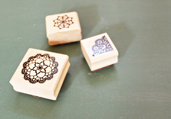 Set of Three Lace Stamps