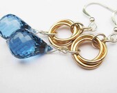 London Blue Topaz Love Knot Earrings in Gold and Sterling Silver