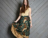 1990s WRAP SKIRT / Ethnic Floral Silk Layered Midi, sml