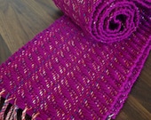 Handwoven Magenta, Pink, Lavender, and White Scarf