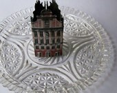 Vintage Cut Glass Cake Plate Round Serving Platter