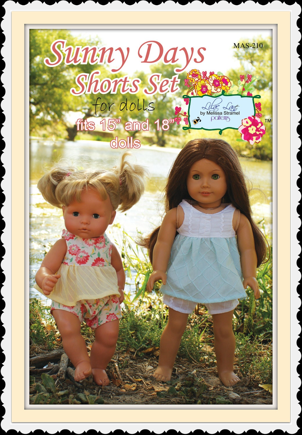 Sunny Days Shorts Set Sewing ePattern for 18 inch dolls like American Girl