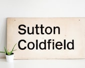 Large Vintage Sutton Coldfield Train Station Sign