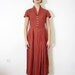 Vintage dress / long soft red linen / size S-M
