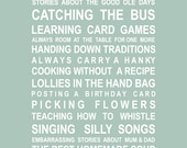 A5 unframed print Grandparent duck egg -  Typography poster for grandparents