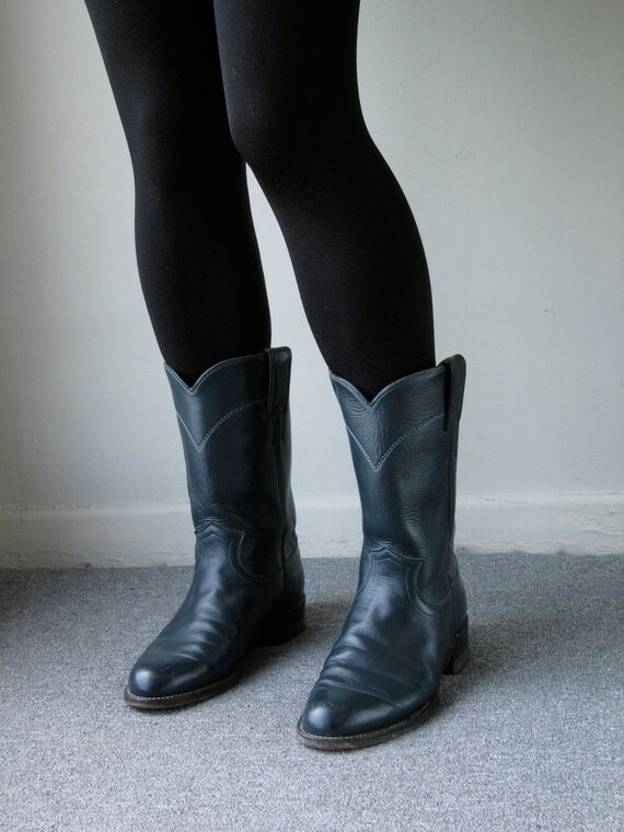ladies navy blue cowboy boots