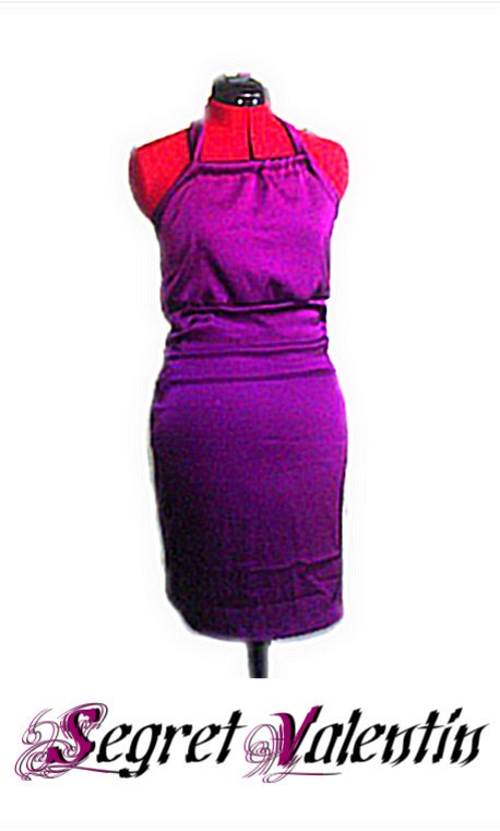 Stunning 2 piece stretch satin fusia top and skirt