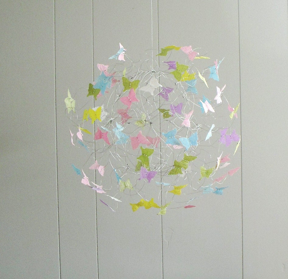 Baby Mobile Butterfly Mobile Nursery Decor Baby Crib Mobile Pastel Colors for Nursery