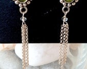 SALE...Beautiful RARE Peridot Sterling 925 dangling long earrings