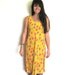 Floral Grunge Dress, Canary Yellow Colorful Abstract Flower Print, MEDIUM, LARGE