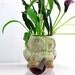 large owl Planter pistachio green rustic home decor