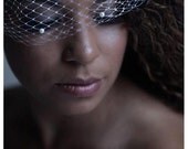 Michelle - Haute Couture birdcage veil adorned with pearls (featured in Met Bride Magazine)