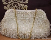 Stunning Flapper Style Clear Beaded Vintage Purse
