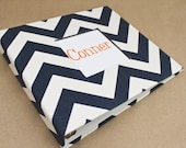 PRE-ORDER...Baby  Book - Navy and White Chevron  (78 designed journaling pages & personalization included with every album)