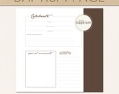 Baptism Page (BROWN)  - Include in your Two Giggles Baby Album