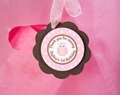 Owl Theme Favor Tags - Pink Owl Birthday Party Decorations in Pink and Brown Il_170x135