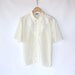 Vintage 80s Ivory Lace Collared Doily Blouse // Silky Fancy Button Up