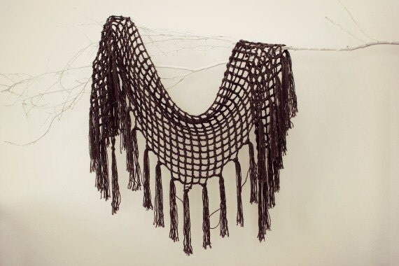 Fishnet Shawl Scarf -Ash