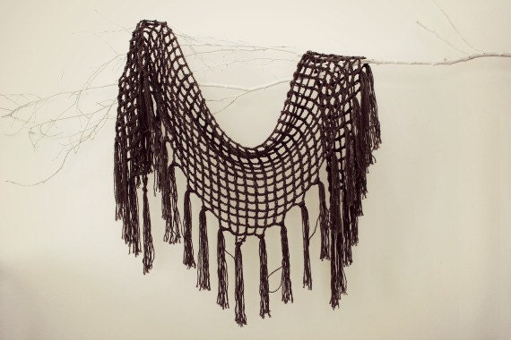 Fishnet Shawl Scarf -Ash