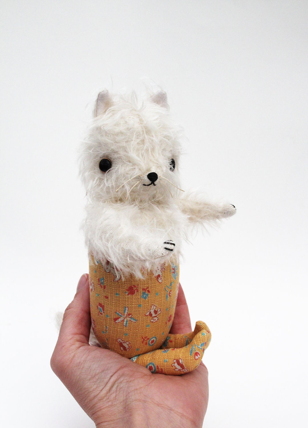 SALE white pajama cat