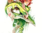 Woodland Fairy with Skull Painting