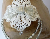 Chain Necklace Shoulder Harness With Beaded Crochet