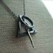THE DEATHLY HALLOWS - Unisex Wizarding Inspired Necklace Hematite Gunmetal Three Peverell Brothers Guy Man
