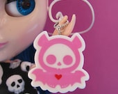 SALE LAST CHANCE Blythe Pull Charm Bat Skeleton Kawaii emo gothic -  Heart Bat -