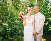 Scarlet by Monique Lhuillier Inspired Replica - Lace Wedding Dress with Keyhole Back