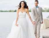 Alencon Lace and Tulle Ballgown Wedding Dress