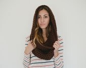 Brown infinity scarf, brown chunky scarf, brown scarf, cowl, shawl, oversized cowl, dark brown, chocolate, spring scarf, winter, fall