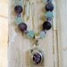 Amethyst and Aquamarine Necklace with Amethyst and Sterling Pendant Matte and Faceted Amethyst Delicate Pastel Gemstone Jewelry