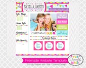 Premade Website Template: Candy Stripes with Star Confetti Design Il_170x135