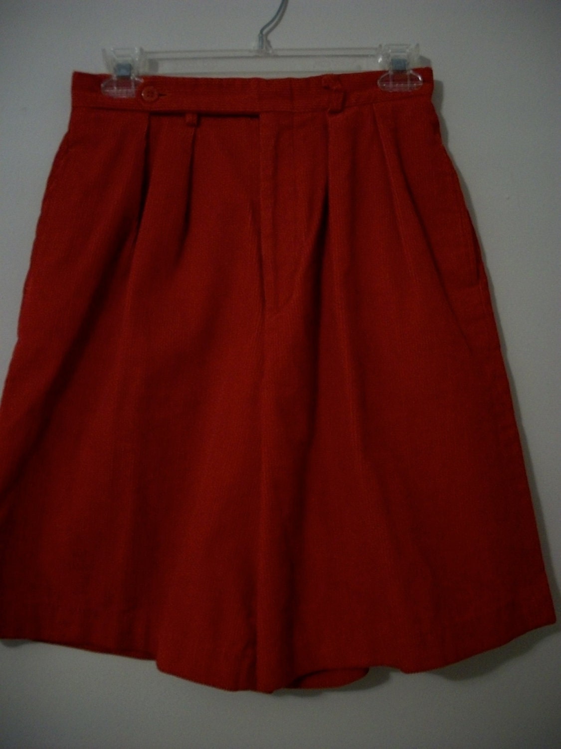 Vintage red crimson corduroy high waist shorts - FREE shipping worldwide