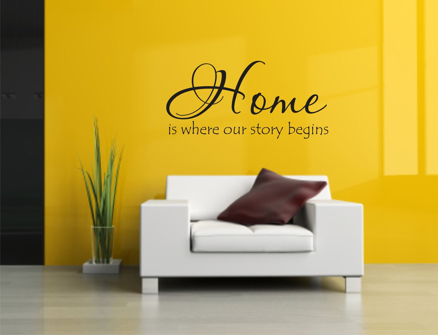 Vinyl Wall Decal Home is where our story begins - Home Vinyl Wall Decal Quote