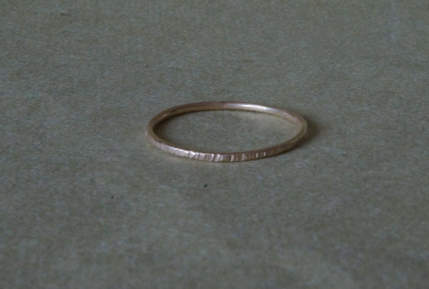 18k solid gold  band - textured hammered gold ring - sizes 5, 6, 7 - MADE TO ORDER