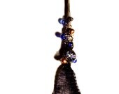 Midnight Blue Black Broomstick Pendant from the Witchy Woman Series by Planet Calamari
