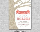 PRINTABLE diy, hand drawn tree save the date - jordan design