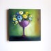 Lilac and Purple Floral Composition, 16x16" oil on gallery canvas original fine art painting, 40x40 cm