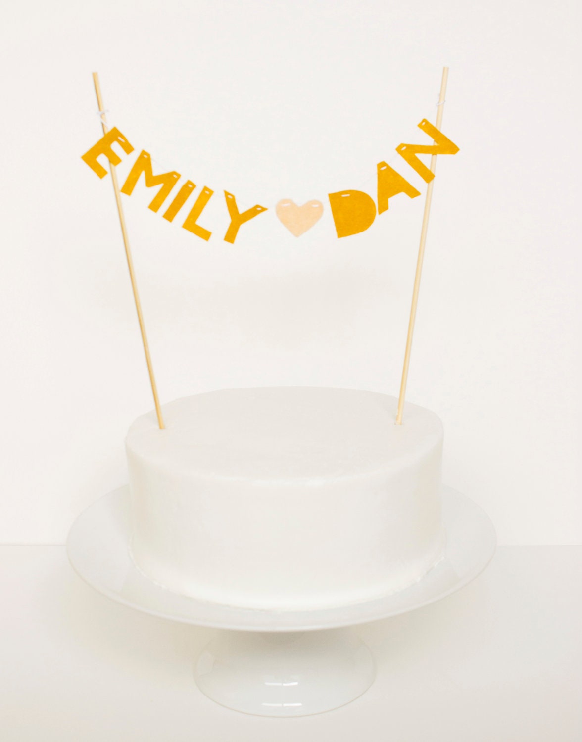 Custom Wedding Cake Topper (names banner)