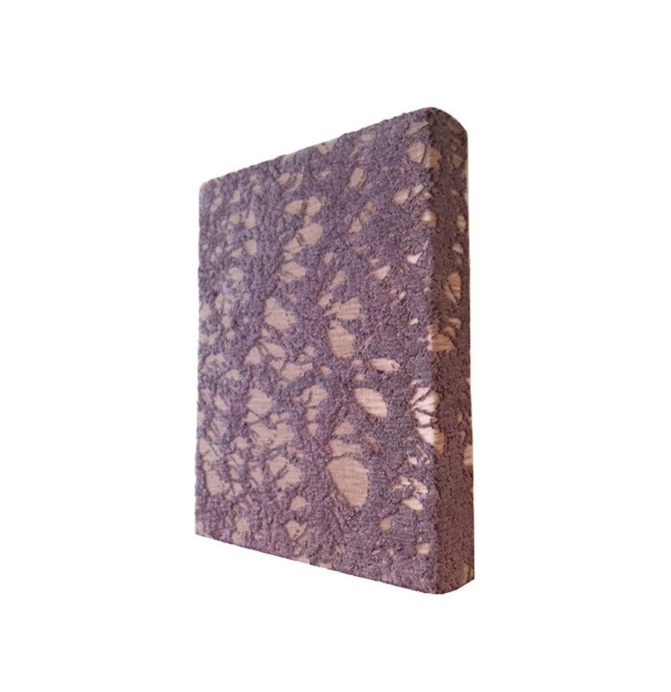 Wall Hanging, Textile Art Screen Printed Abstract Texture in Pink Mauve Purple