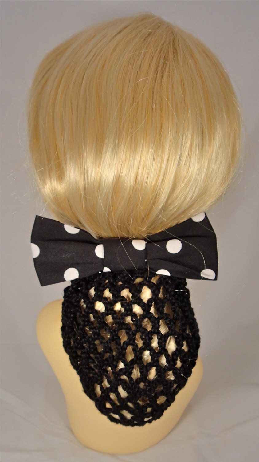 Vintage-Style Black Polka Dot Mini Snood & Bow