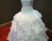 Fairy Tale Wedding Dress with French Lace and Organza Layers