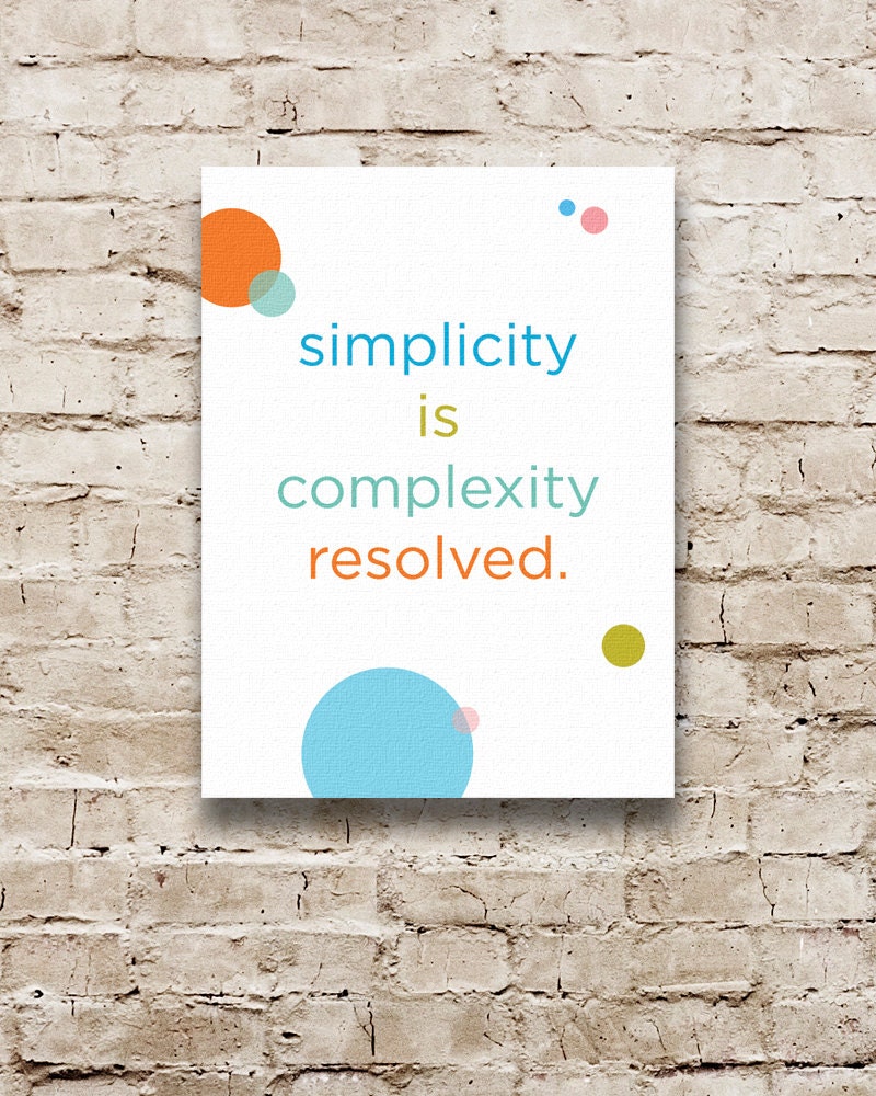 SIMPLICITY 1 Stretched Canvas Typography Print. Inspirational Quote. Wall Art. 12 x 16