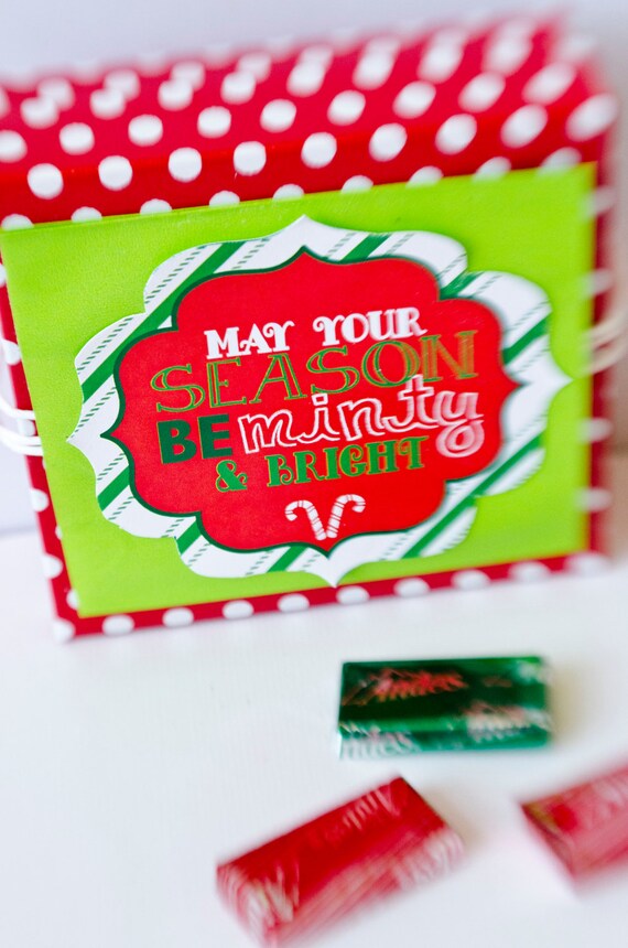 Christmas PRINTABLE Party 'May You Season Be Minty & Bright' Neighbor Gift Tags by Love The Day Il_570xn
