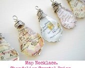 Map Necklace Recycled Upcycled Unique